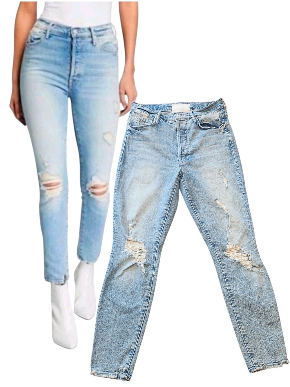 Mother Superior The Super Stunner Skinny Ankle Buttonfly Jeans Say Amen Again 28